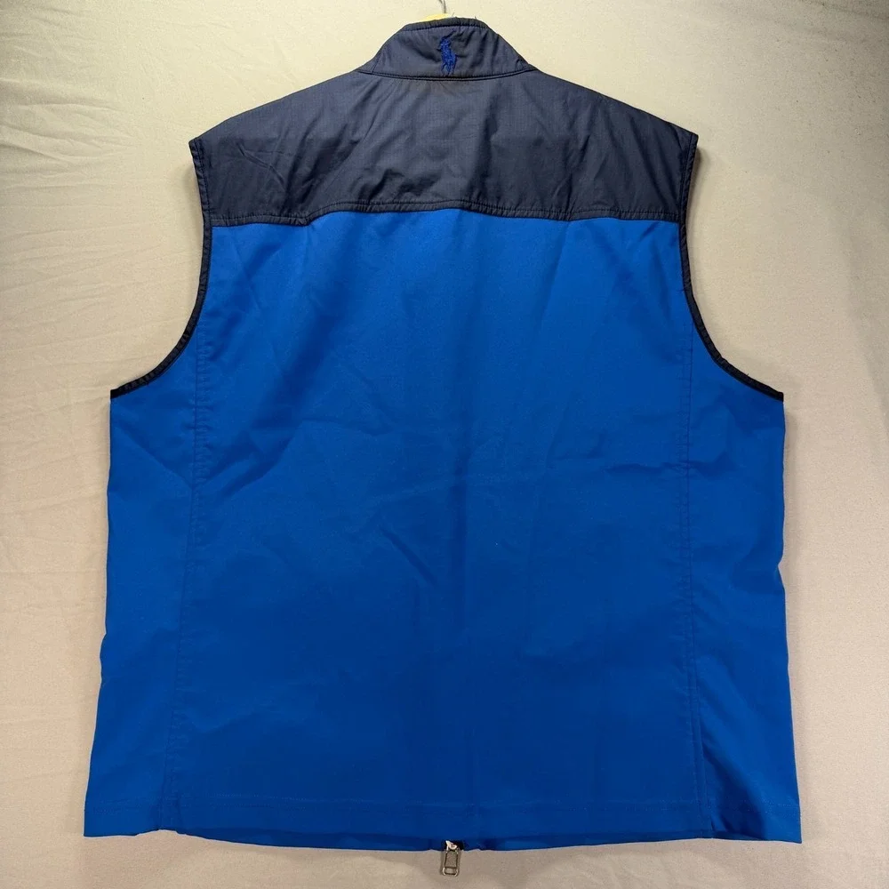Polo Ralph Lauren Vest Mens Large Blue Full Zip Performance Golf Lightweight